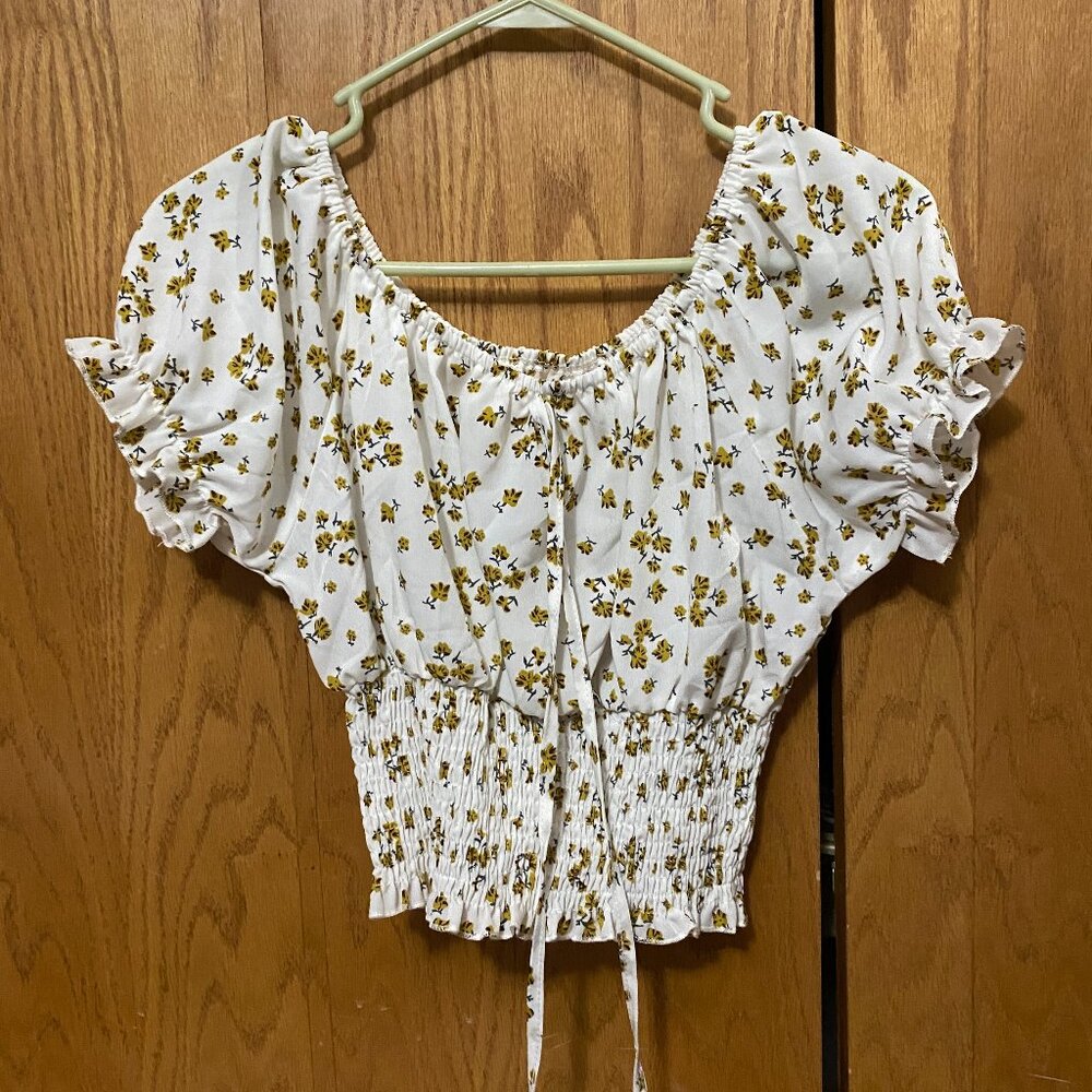 Cute white and floral blouse